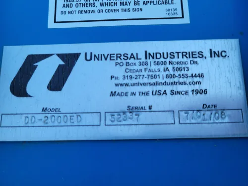 Universal Industries Used Bucket Elevators